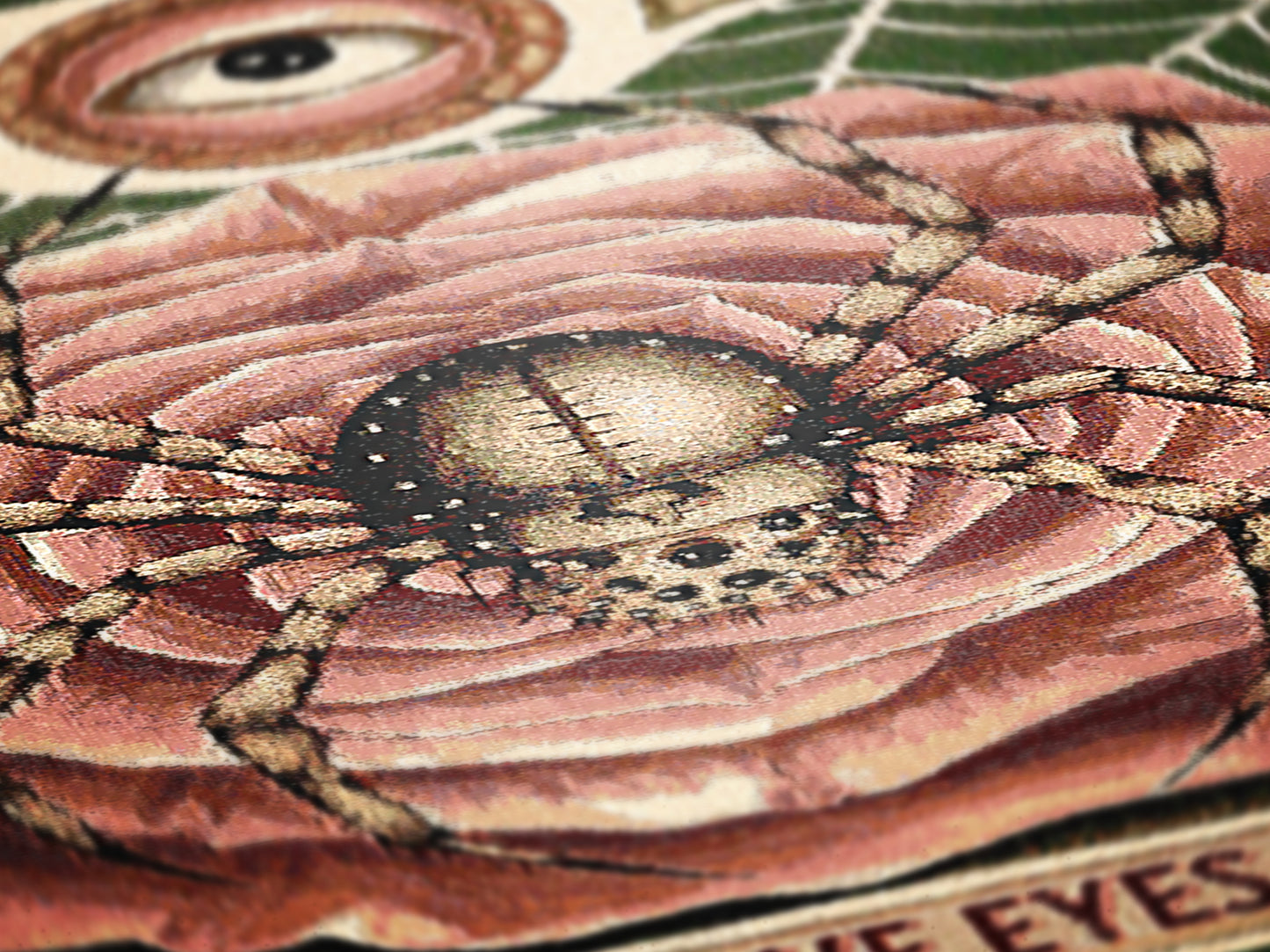 I Only Have Eyes For You, Creepy Cute Victorian Gothy Spider On A Rose Blanket, Vintage Spooky Dark Cottagecore Jacquard Throw Tapestry