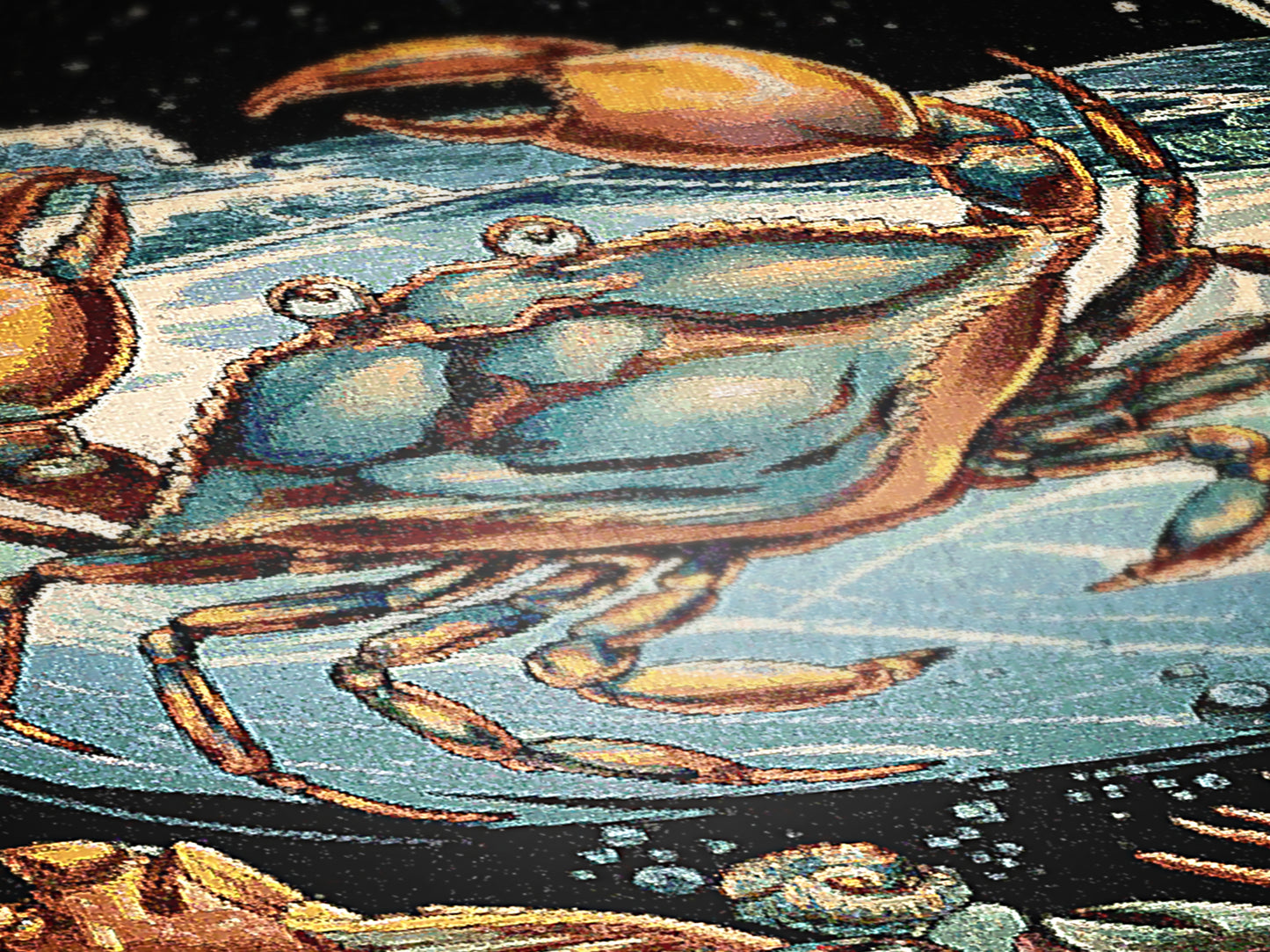 Art Nouveau Zodiac Cancer Woven Fringe Blanket