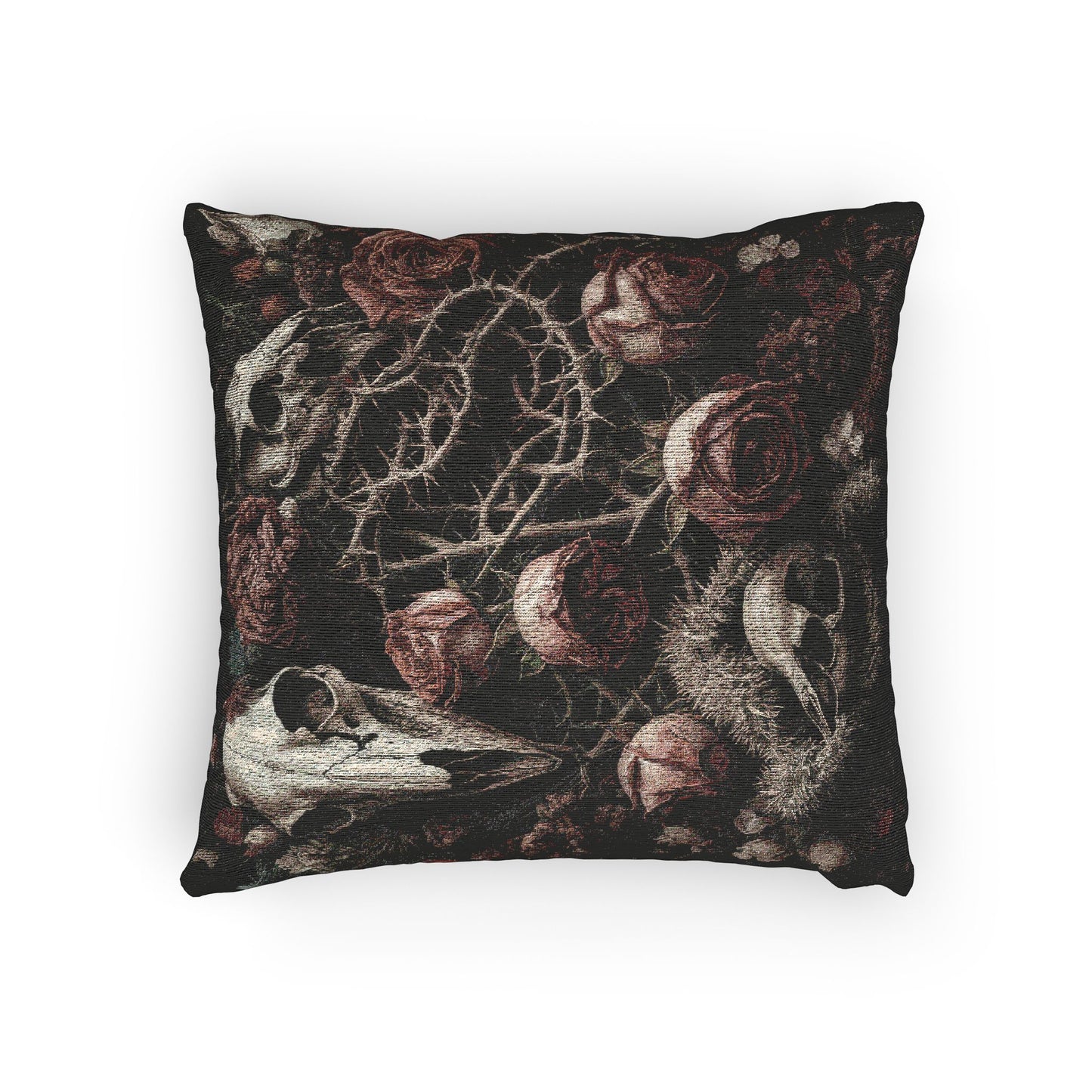 C-8 Roses & Bones Woven Pillow