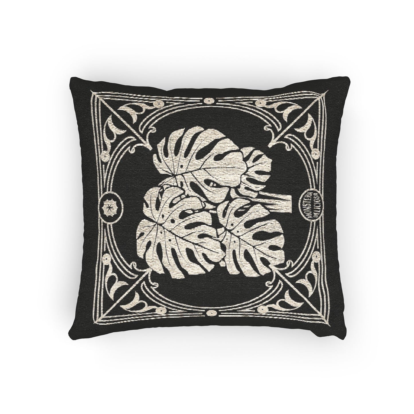 C-14 Monstera Woven Pillow
