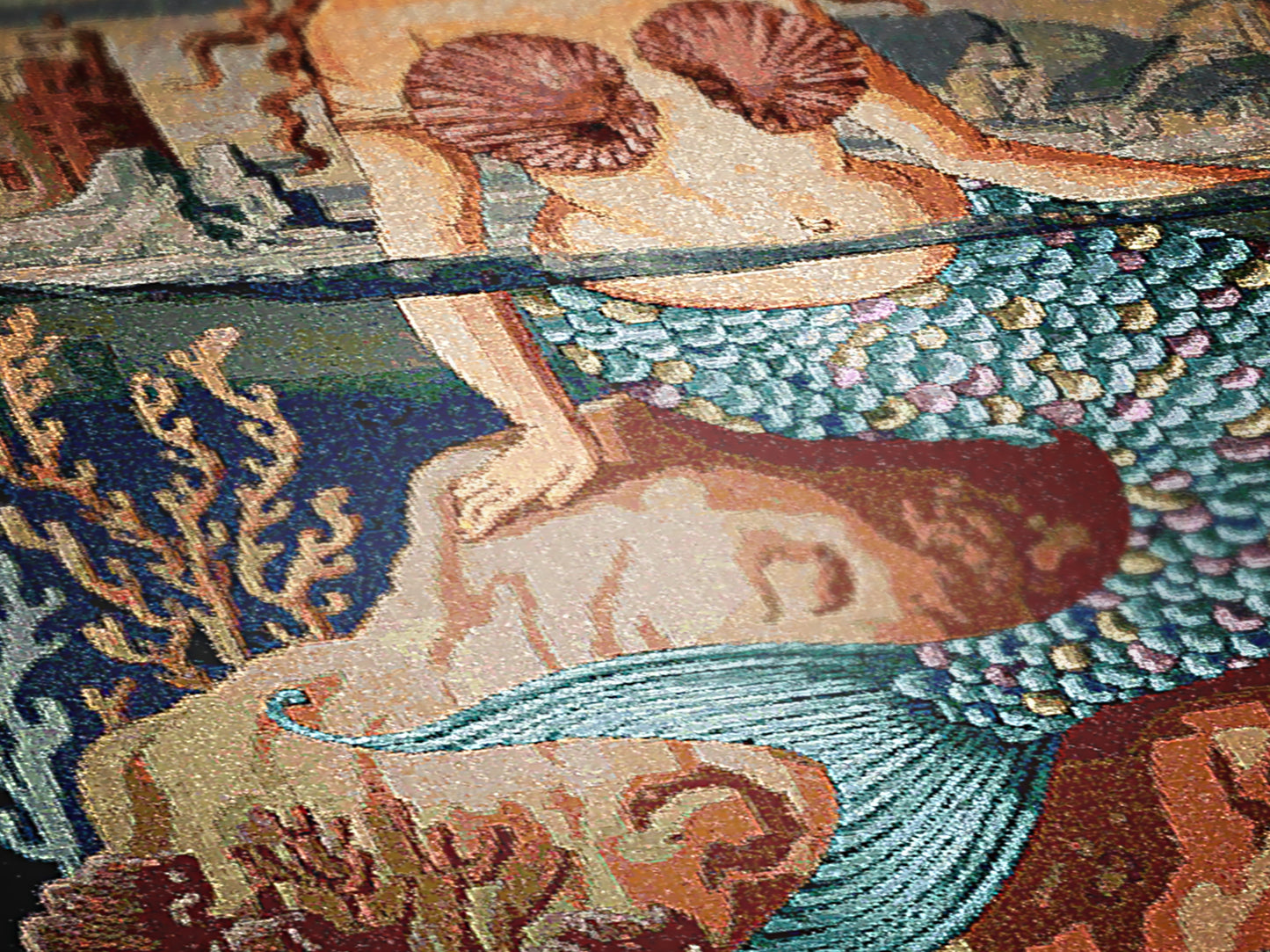 Mermaid Woven Blanket, Cozy Throw for Beach Lovers, Nautical Home Decor, Gift for Sea Enthusiasts, Whimsigoth Decor