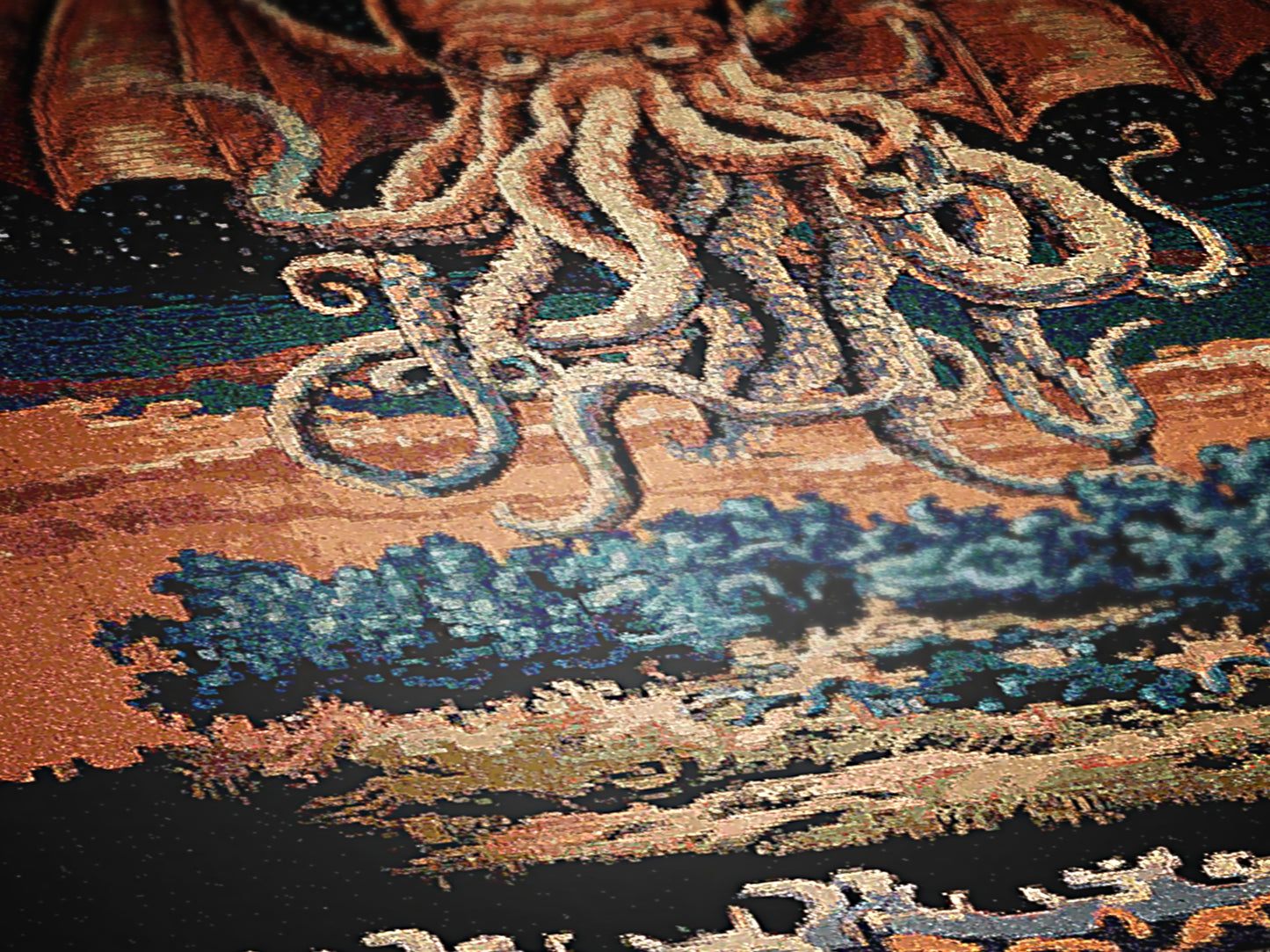 Cthulhu Woven Blanket, Large Wall Tapestry, Cozy Throw for Horror Fans, Jacquard Woven, HP Lovecraft Lovers Home Decor Gift