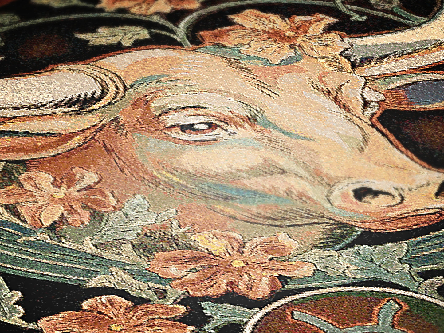 Art Nouveau Zodiac Woven Fringe Blanket, Taurus Tapestry, Zodiac Astro Signs Oversized Blanket, Woven Fringe Throw, Taurus Gift