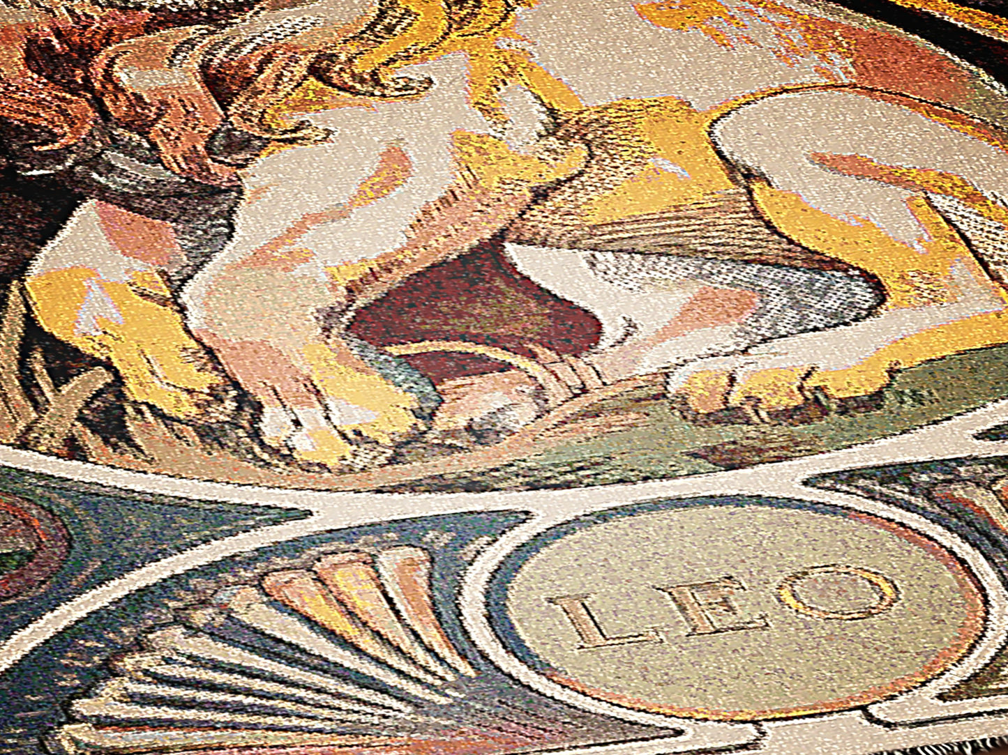 Art Nouveau Zodiac Leo Woven Fringe Blanket