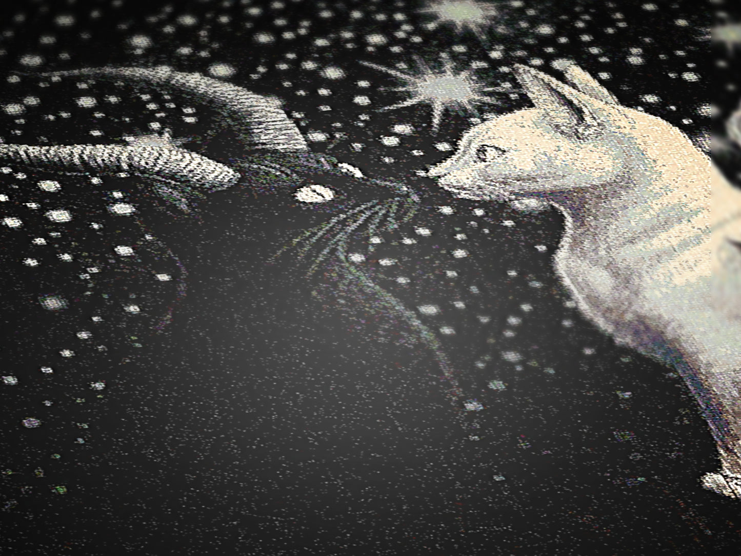 Mystical Cat Woven Blanket, Cozy Woven Throw for Cat Lovers, Celestial Whimsigoth Decor, Gift for Pet Owners, Home Warmth, Celestial Gifts