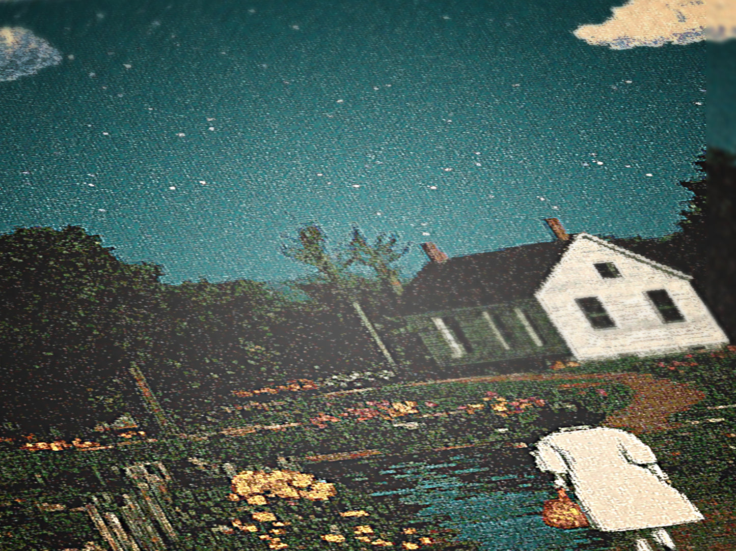 Cottagecore Woven Blanket, Vintage Whimsigoth Country Home, Whimsical Farmhouse Decor, Cozy Countryside Art, Rustic Nature Tapestry