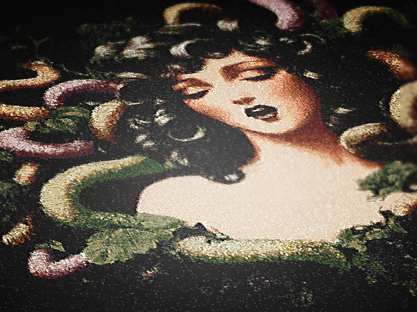 Medusa Woven Throw Blanket, Gothic Mythology Art, Dark Whimsigoth Decor, Serpent Hair Woman Blanket, Mythical Creature Tapestry