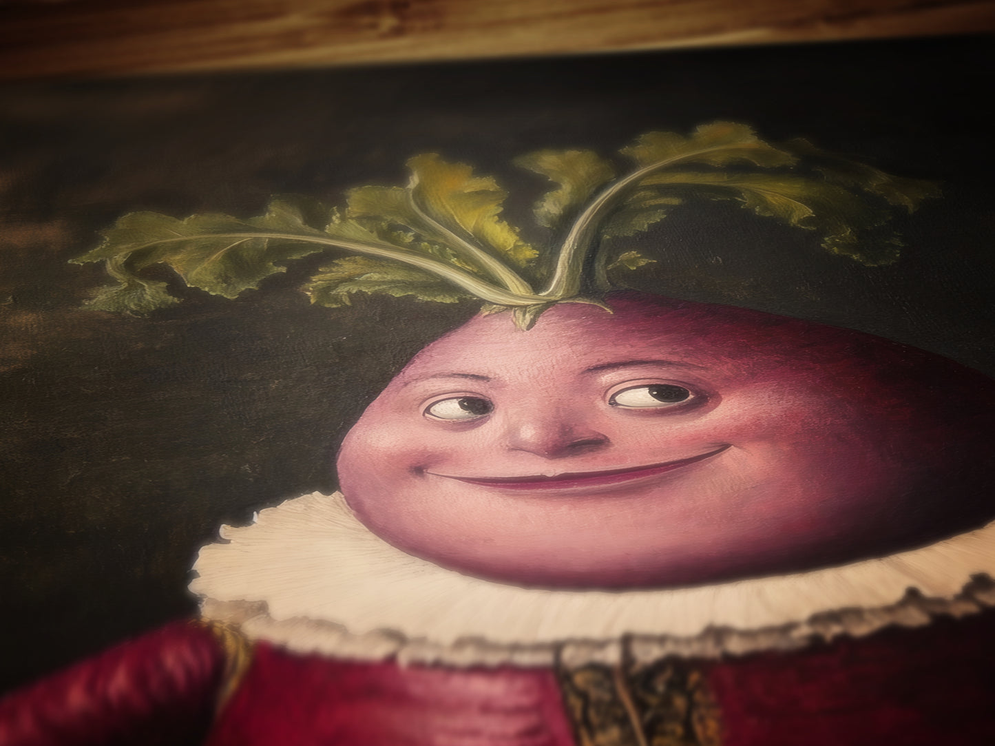 Handsome Beet Poster, Antique Vegetables Art Print, Renaissance Food Portrait, Surreal Still Life Painting, Quirky Weird Funny Kitchen Decor