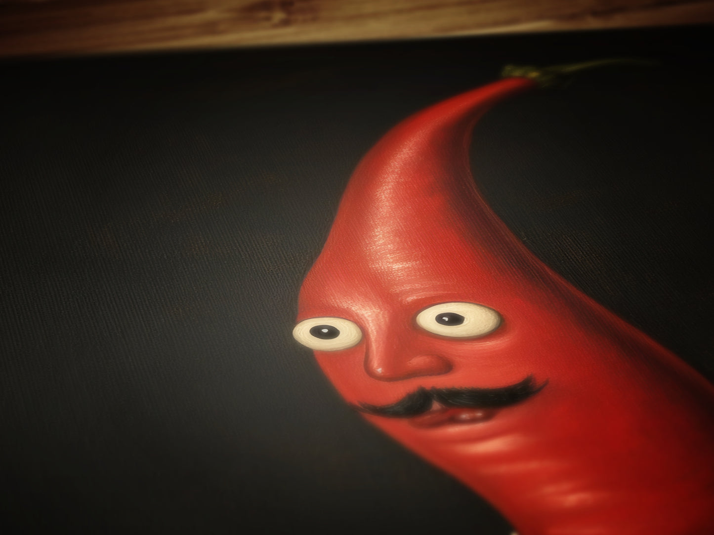 Red Chili Pepper Poster, Vegetables Art Print, Renaissance Food Portrait, Surreal Odd Painting, Quirky Weirdcore Funny Kitchen Decor