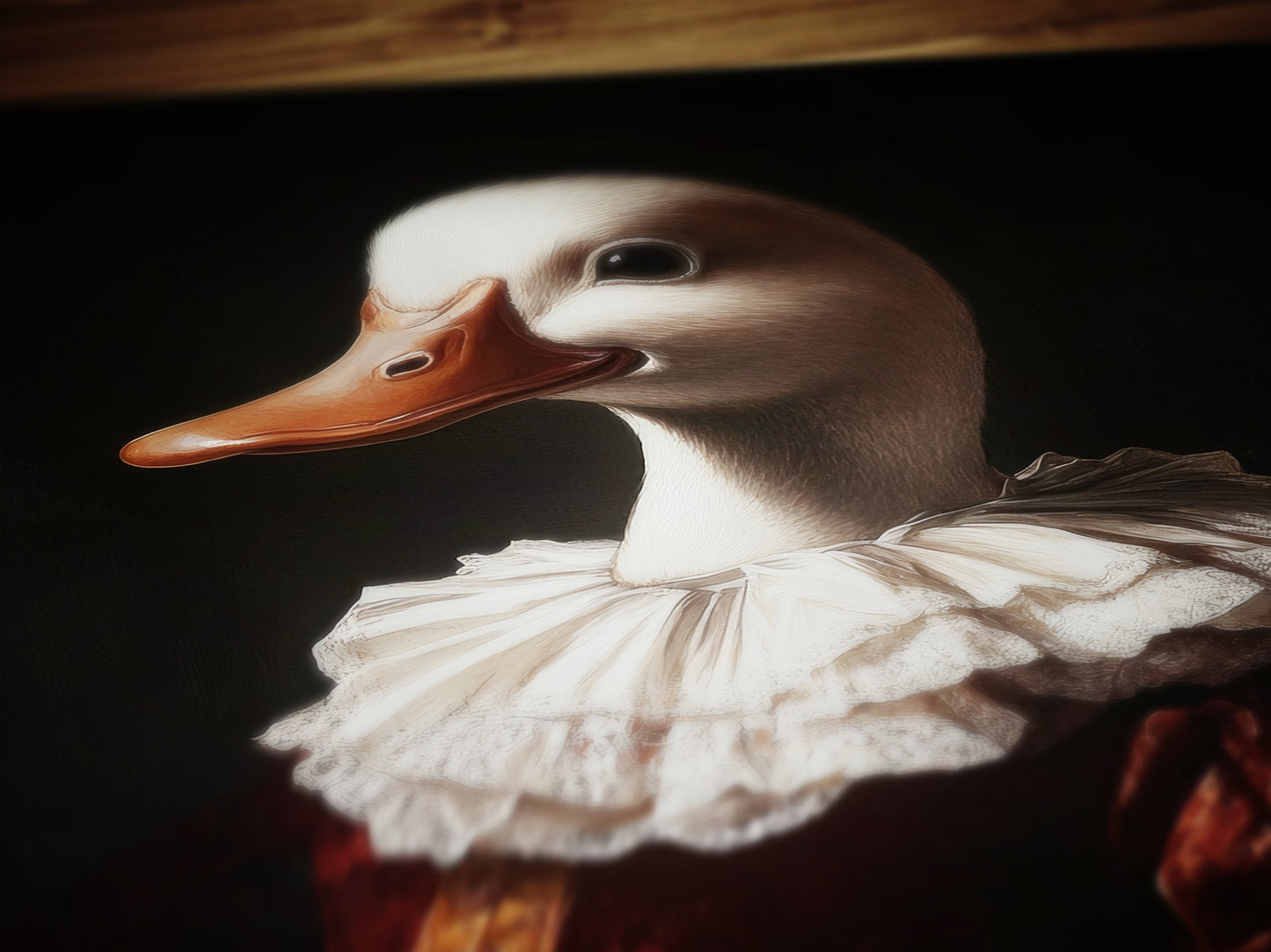 Gothic Duck Portrait, Dark Academia Wall Decor, Funny Royal Pet Painting, Vintage Animal Lover Gift, Quirky Duck Art Print