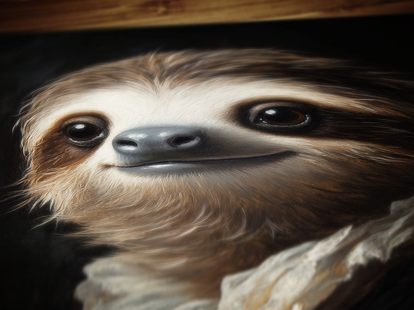 Gothic Sloth Portrait, Dark Academia Wall Decor, Funny Royal Pet Painting, Vintage Animal Lover Gift, Quirky Sloth Art Print