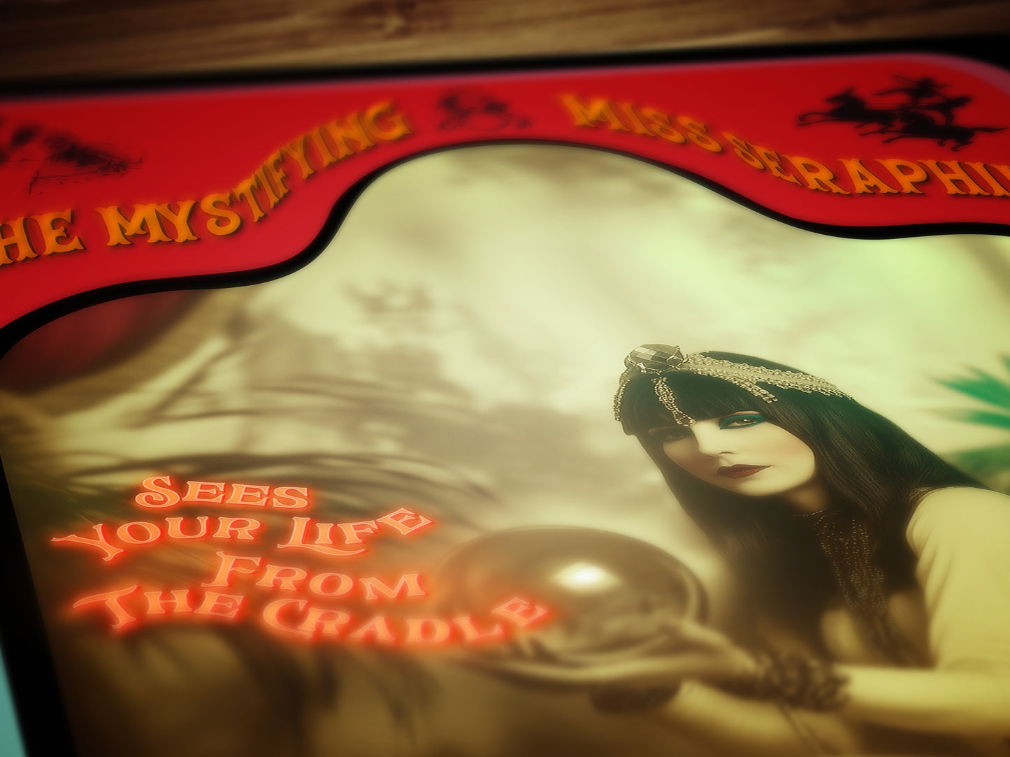 The Gypsy Fortune Teller, Whimsigoth Decor, Circus Wall Art, Retro Cabinet Card, Freakshow, Sideshow Print, Oddities & Curiosities Poster