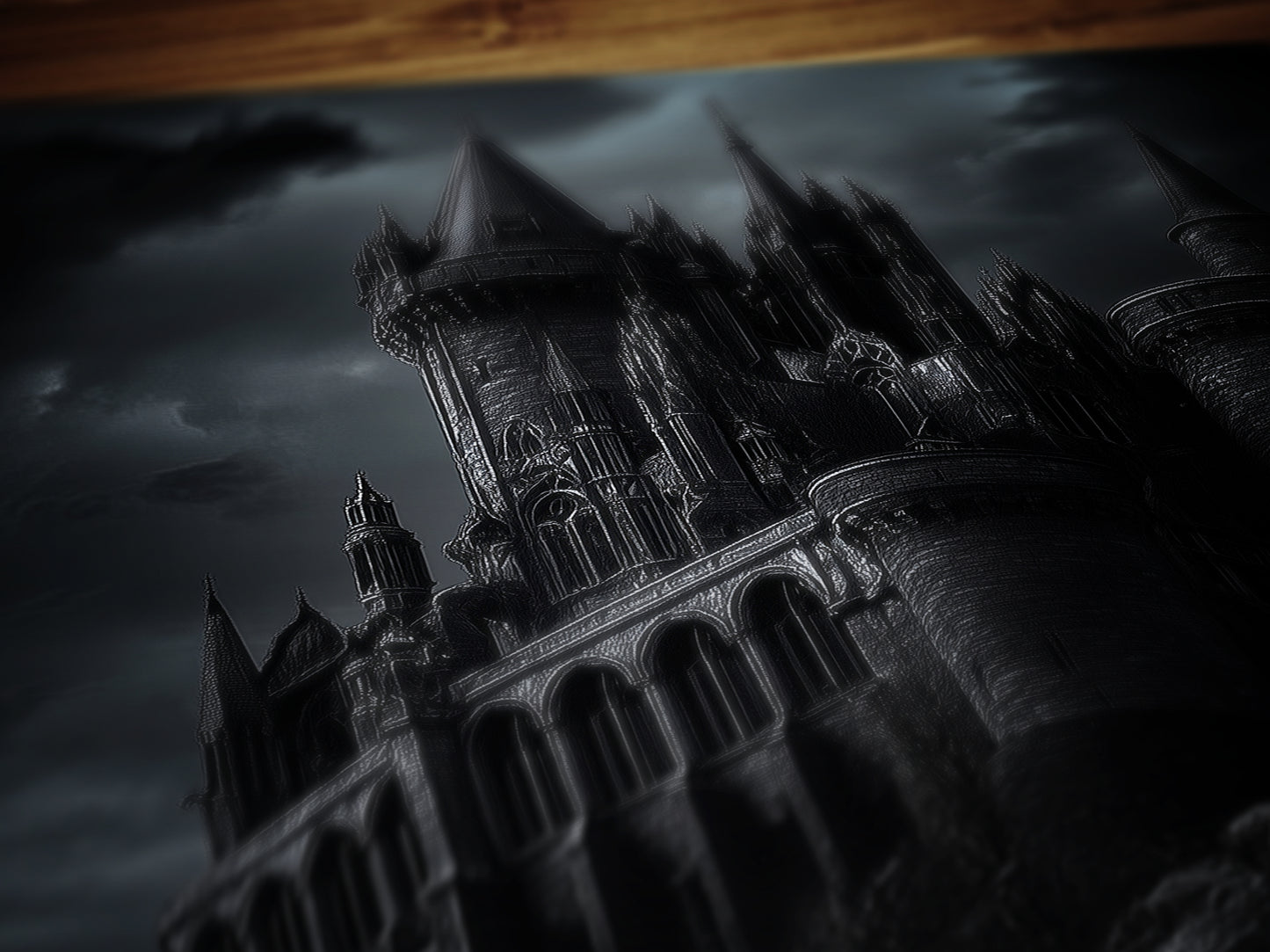 Dark Gothic Castle Wall Art, Medieval Fantasy Print, Haunted Castle Artwork, Whimsigoth Decor, Dark Academia Aesthetic, Castlecore Print