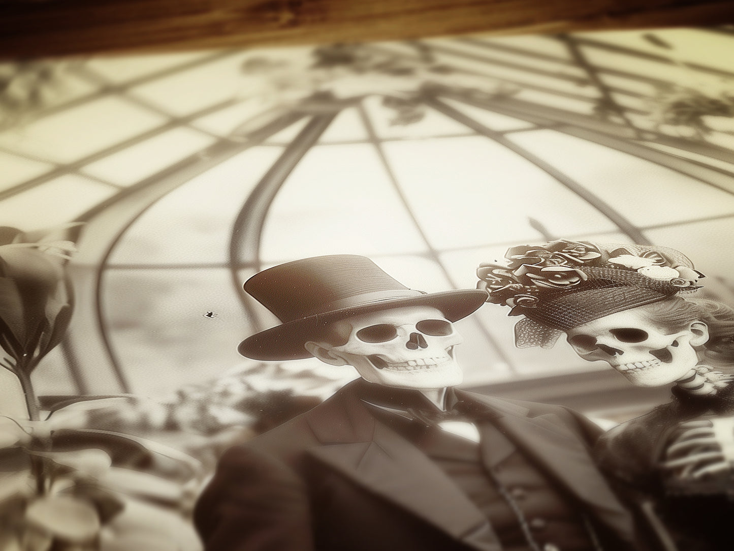 Skeleton Wedding Print, Gothic Victorian photograph, Dark Academia Poster, Witchy Goth Wedding Gift Wall Art