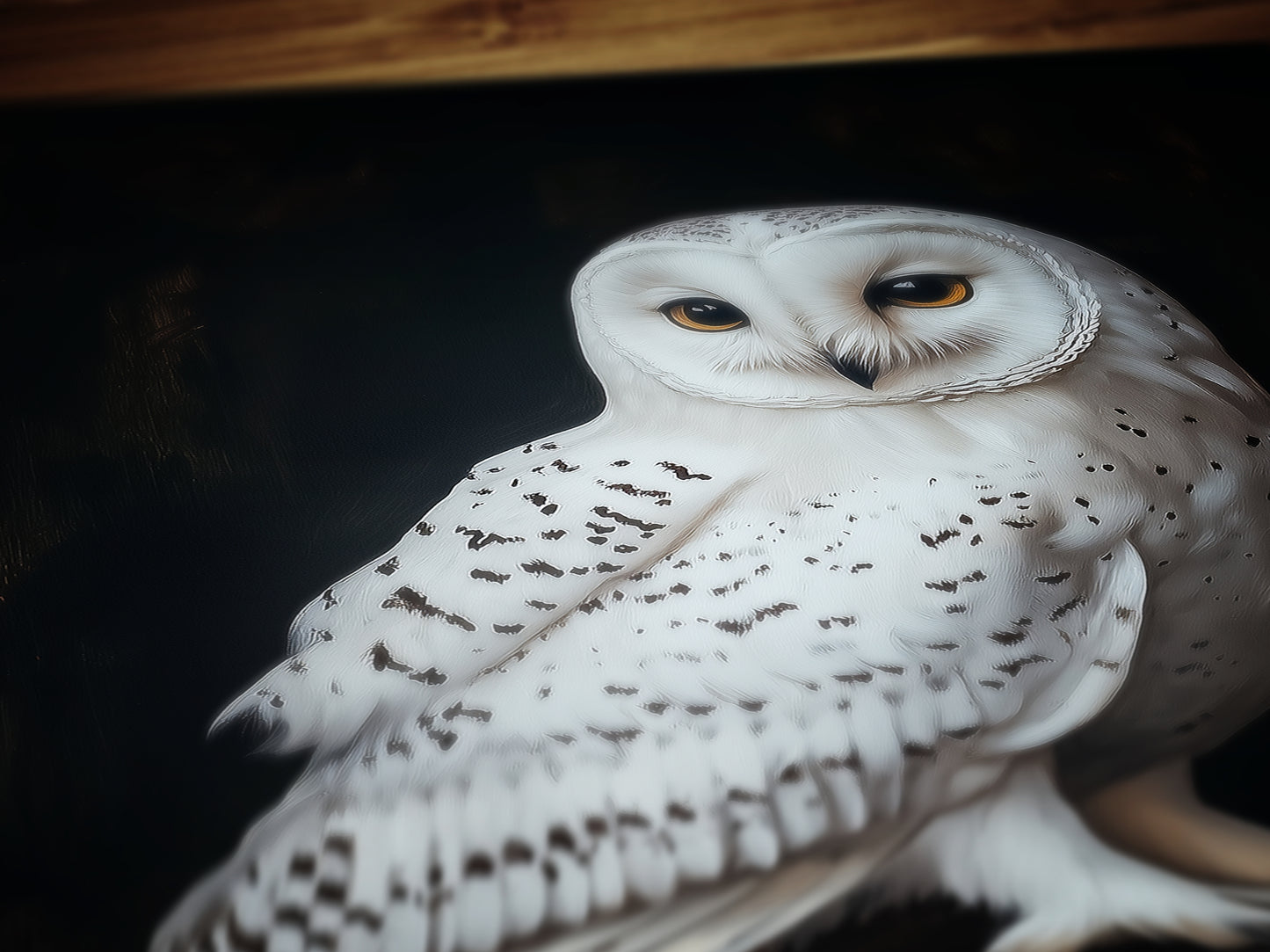 Snowy Owl Perched Wall Art, Dark Academia Bird Poster, Witchy Animal Painting with Books, Moody Cottagecore Whimsigoth Decor