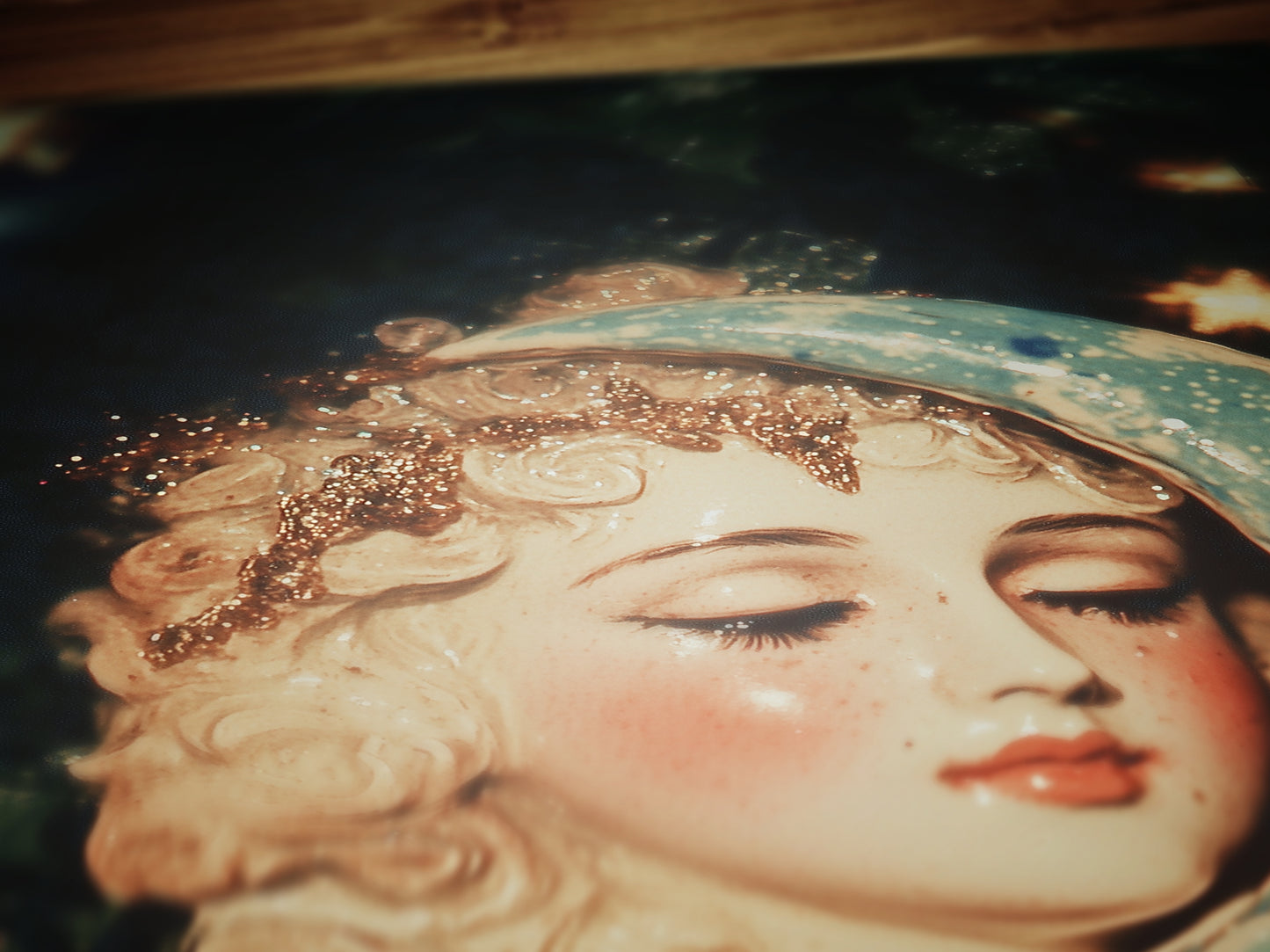 Celestial Moon Print, 90s Whimsigoth Decor, Whimsical Celestial Magical Home Decor, Crescent Moon Poster, Cosy Witchy Print