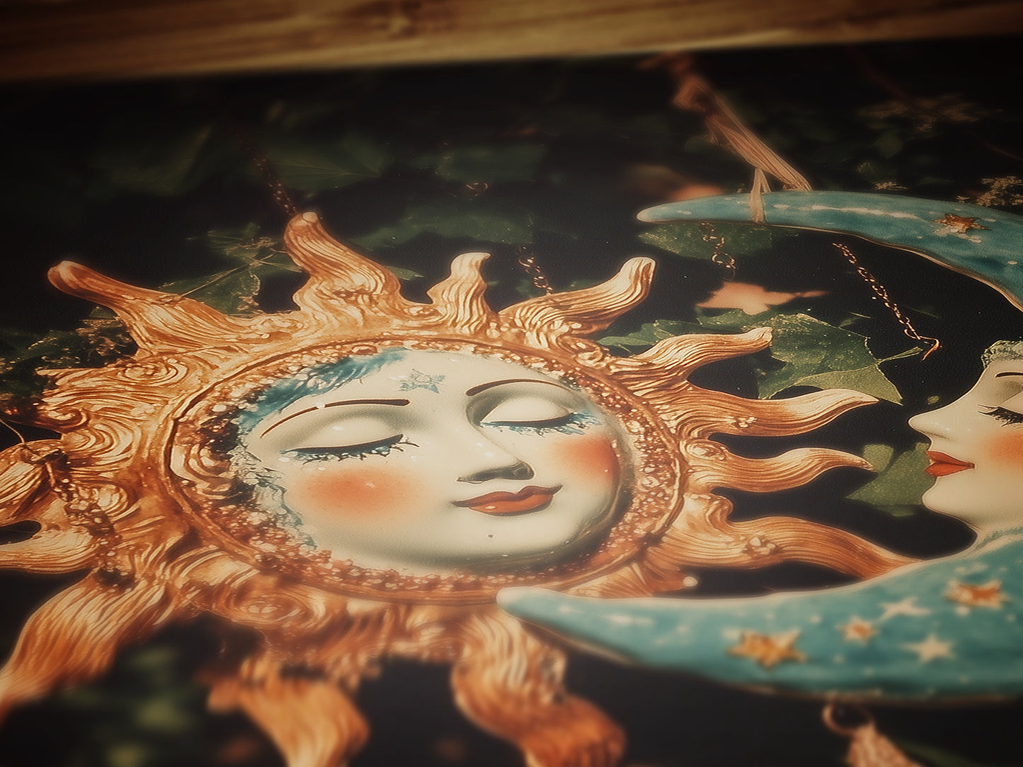 Celestial Sun And Moon Print, 90s Whimsigoth Decor, Whimsical Celestial Magical Home Decor, Crescent Moon Poster, Cosy Witchy Print