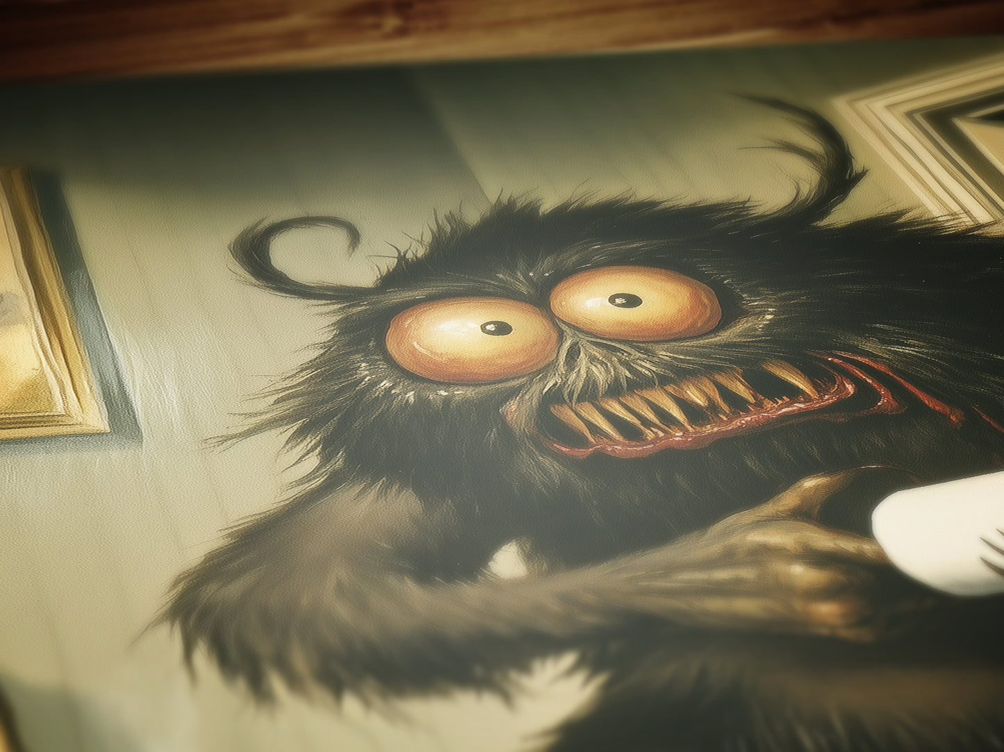 Funny Bathroom Poster, Cute Monster Holding Toilet Paper, Quirky Wall Art, Weirdcore Gift Idea, Weird Horror Print for Goth Toilet Decor