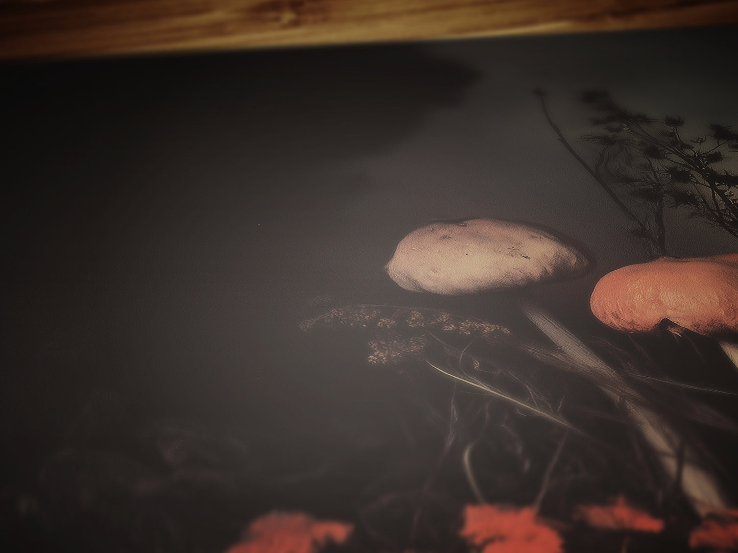Dark Mushroom Floral Art Print, Moody Botanical Still Life, Gothic Cottagecore Wall Decor, Witchy Whimsigoth Goblincore Gift for Her