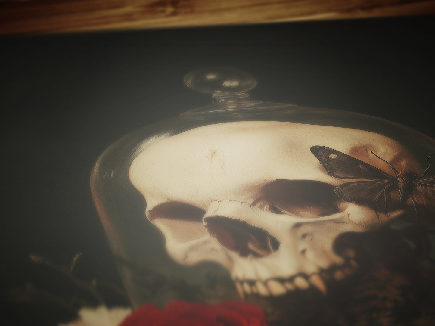 Moody Goth Skull Wall Art, Dark Academia Memento Mori Decor, Gothic Gifts, Whimsigoth Decor, Spooky Witchy Fairycore Forest Painting