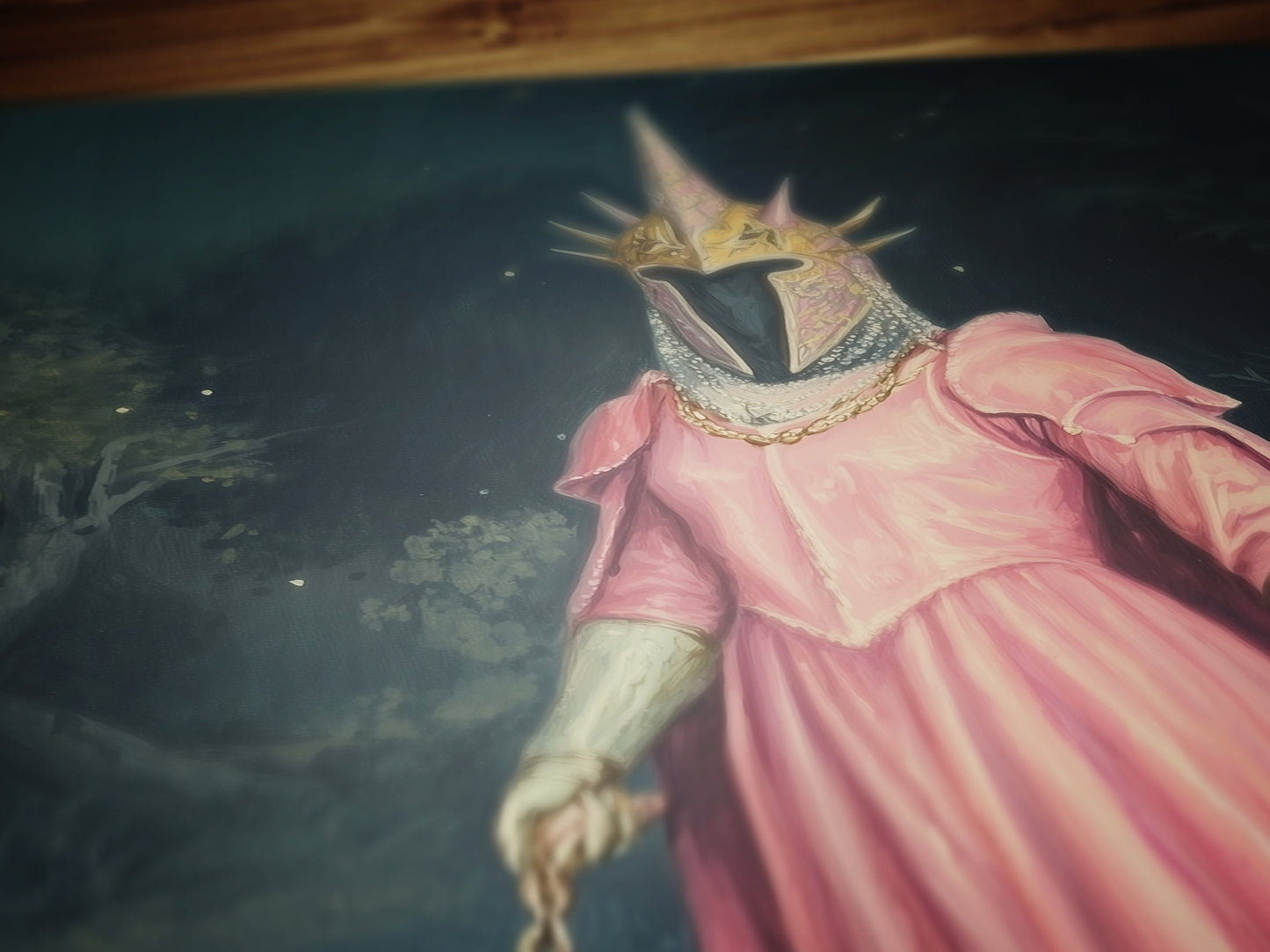 Whimsigoth Pink Witch King Wall Art Print, Gothic Fantasy Renfaire Poster, LOTR Fanart Halloween Decor, Dark Academia Witchy Decor