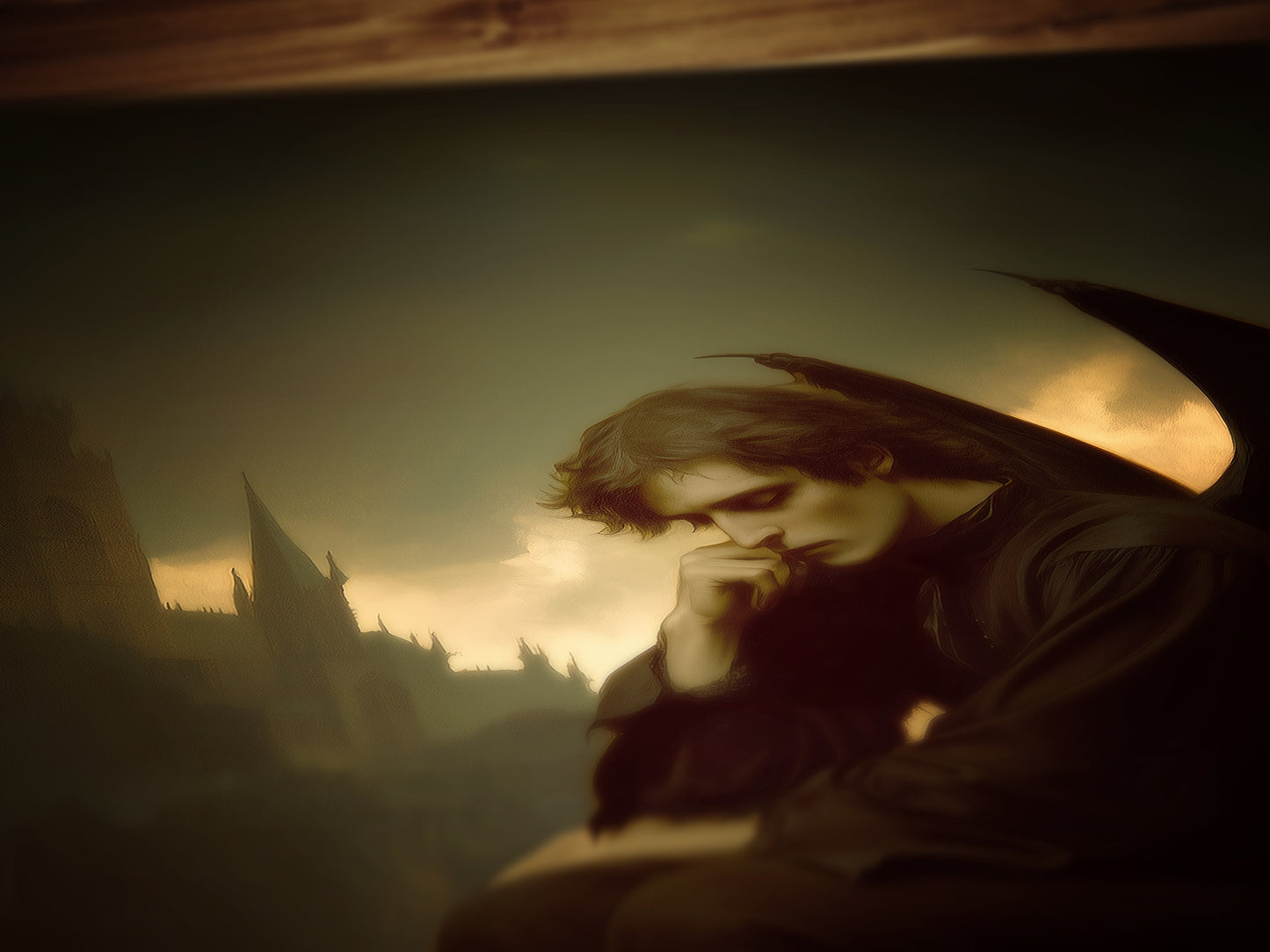 The Fallen Angel, Gothic Moody Vintage Poster, Art Poster Print, Dark Academia, Gothic Home Decor, Victorian Art, Witchy Decor