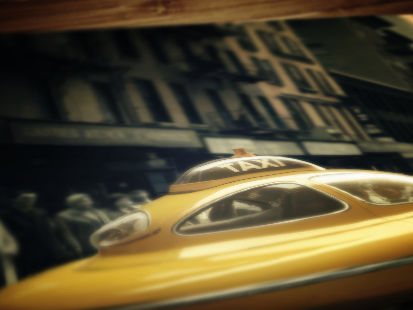 Retro Futuristic Print Vintage Sci-Fi UFO Taxi Wall Art