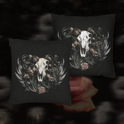 C-2 Botanical Ram Skull Woven Pillow