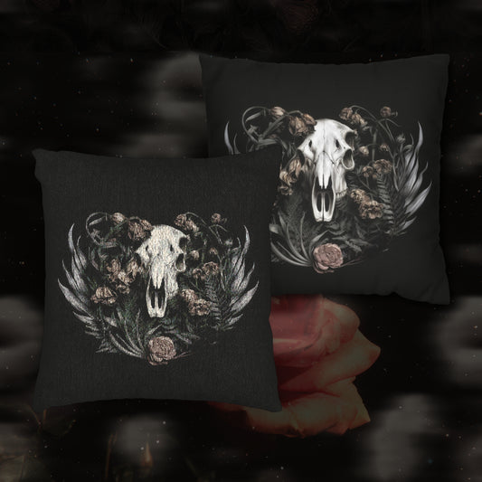 C-2 Botanical Ram Skull Woven Pillow