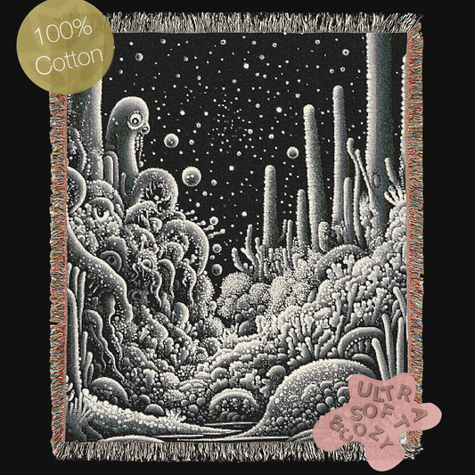 Underwater Scene for Cozy Nights, Cosmic Ocean Throw Blanket, Whimsigoth Decorative Blanket, Nautical Gift Idea, Boho Home Decor