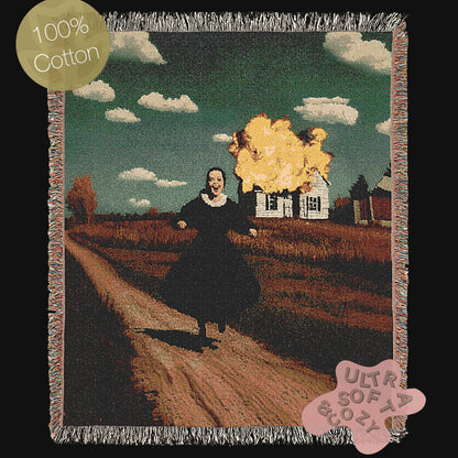 Medieval Dark Humor Woven Blanket, Gothic Horror Art, Surrealist Funny Tapestry, Creepy Home Decor, Weird Art Gift, Alternative Wall Hanging