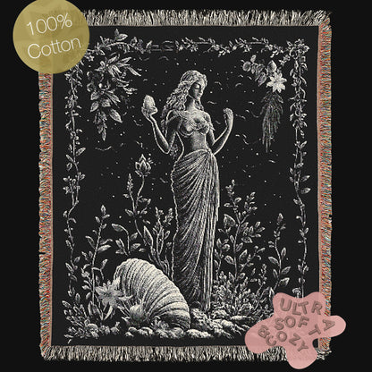 Aphrodite Blanket, Greek Mythology Goddess of Love and Beauty, Large Wall Tapestry, Dark Romance, Throw Blanket Couch, Whimsigoth Decor