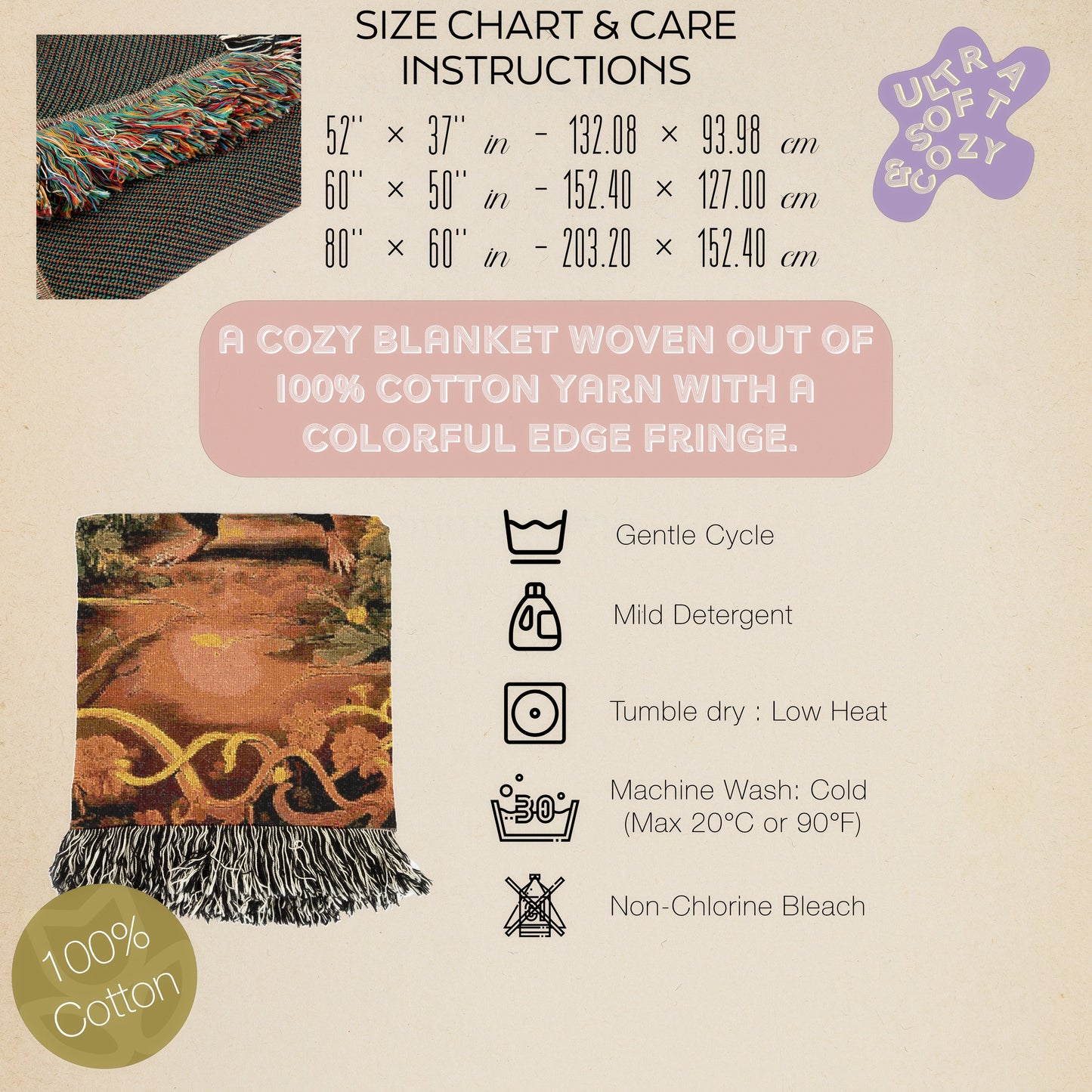 Vintage Victorian Aesthetic Rat Dancing In The Forest, Floral Botanical Woven Tapestry | Whimsical Decorative Throw Blanket