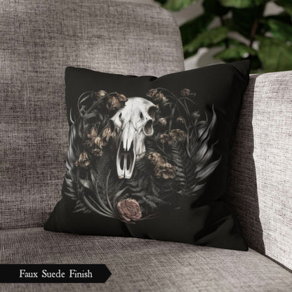 C-2 Botanical Ram Skull Woven Pillow