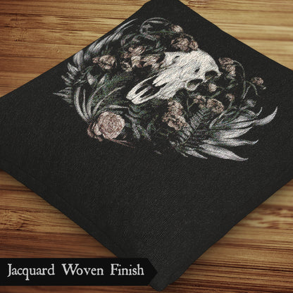 C-2 Botanical Ram Skull Woven Pillow