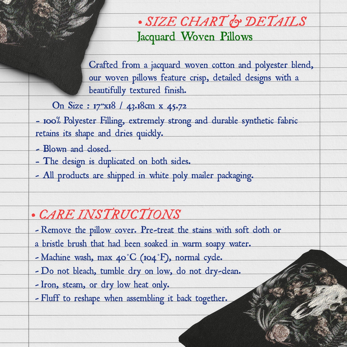 C-2 Botanical Ram Skull Woven Pillow