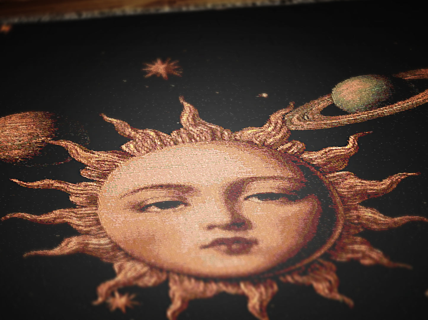 Celestial Sun And Moon Woven Blanket, Boho Whimsical Tapestry Throw, Mystical Whimsigoth Throw, Cozy Bohemian Home Decor Gift