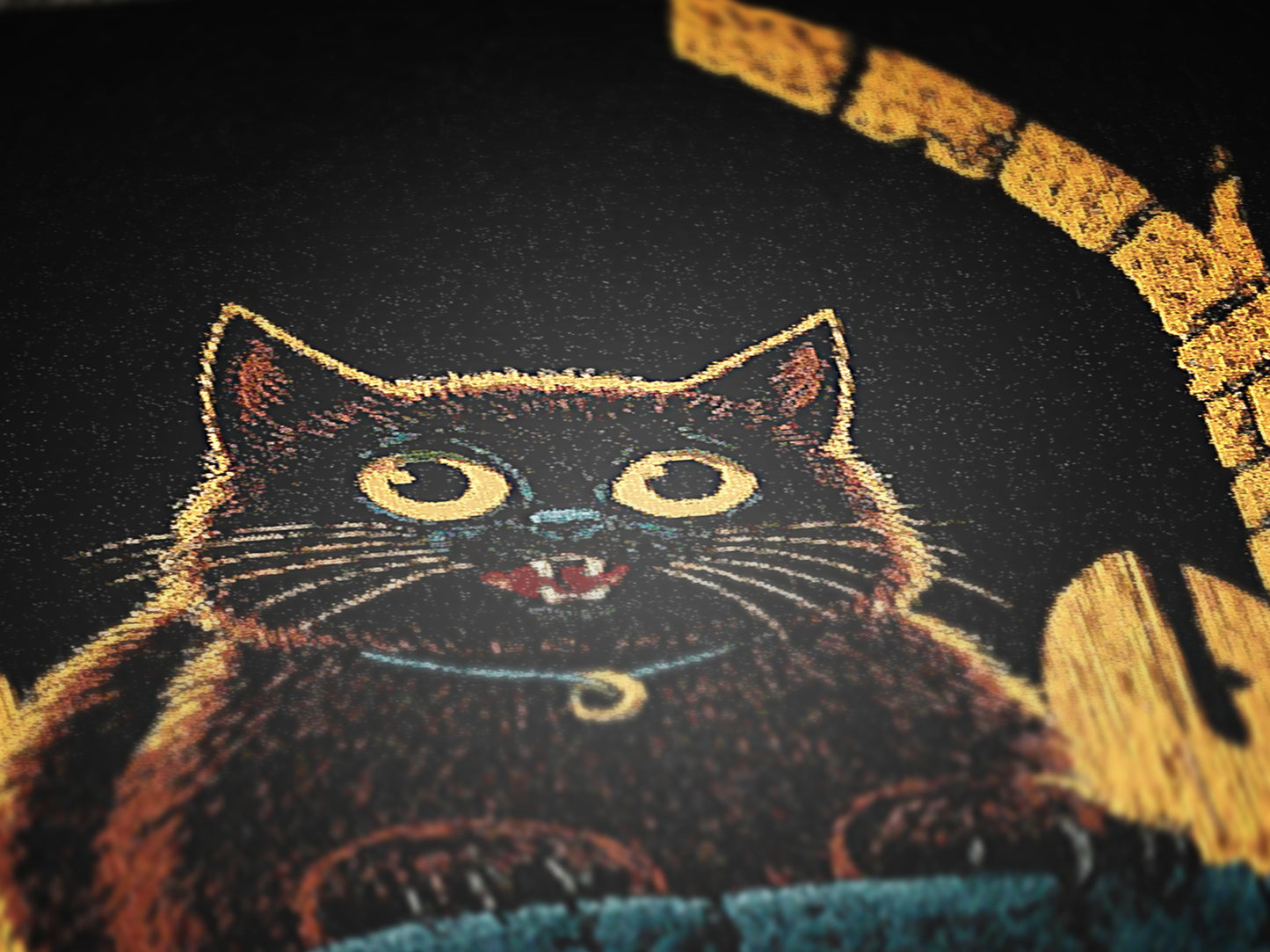 The Zoomies, Playful Black Cat Woven Throw Blanket, Horror Movie Inspired Jacquard Tapestry, Cozy Dark Home Decor, Cat Lover Gift