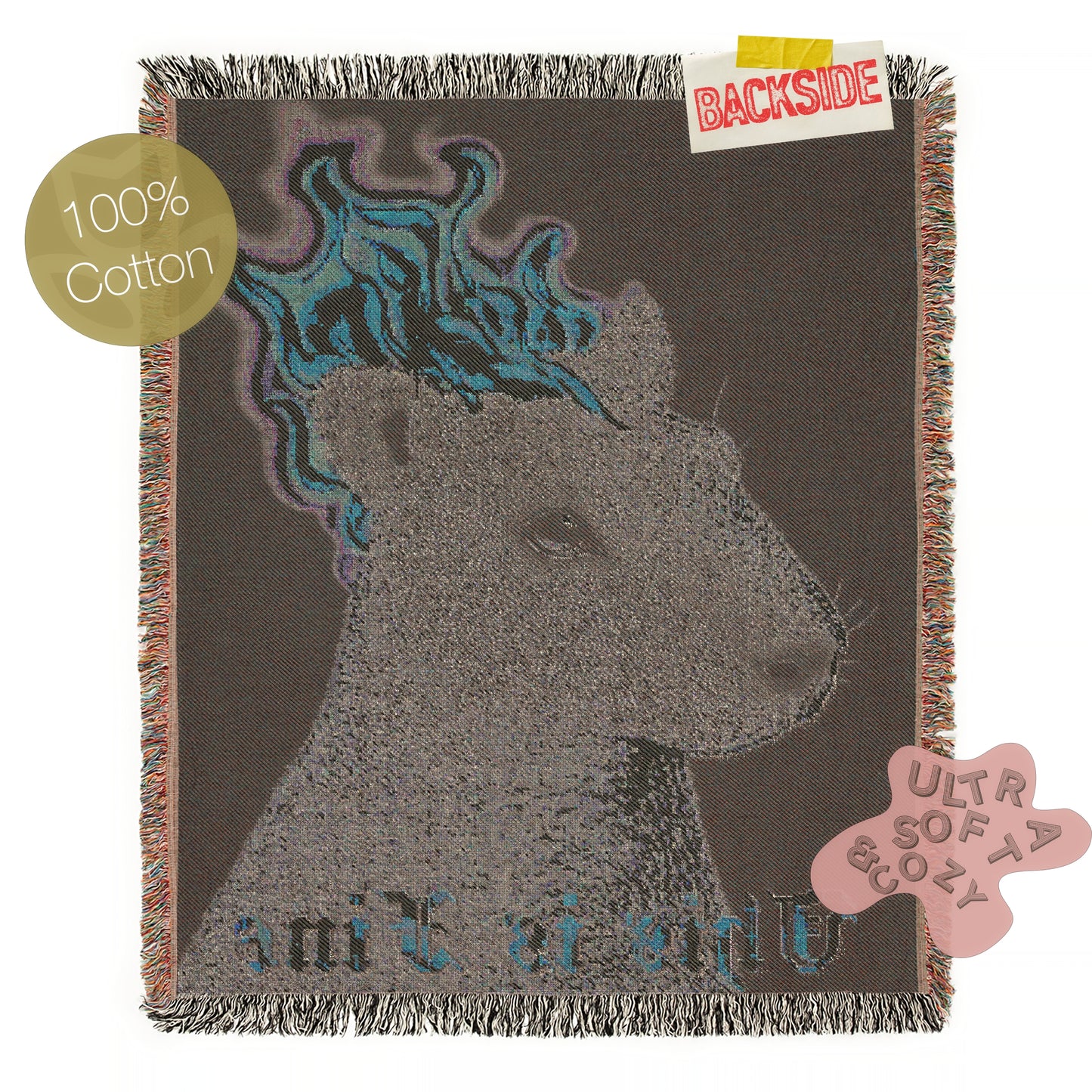 This is Fine, Capybara On Fire, Funny Tapestry, Woven Wall Art, Surreal Cozy Dark Humour Woven Large Tapestry, Meme Throw Blanket