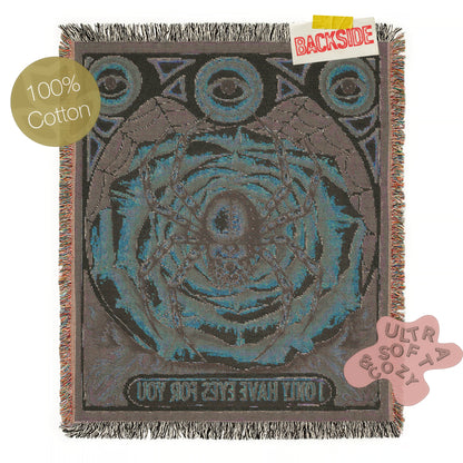 I Only Have Eyes For You, Creepy Cute Victorian Gothy Spider On A Rose Blanket, Vintage Spooky Dark Cottagecore Jacquard Throw Tapestry