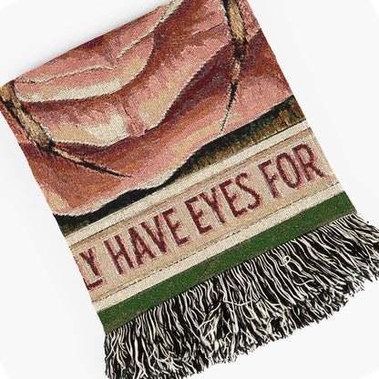 I Only Have Eyes For You, Creepy Cute Victorian Gothy Spider On A Rose Blanket, Vintage Spooky Dark Cottagecore Jacquard Throw Tapestry