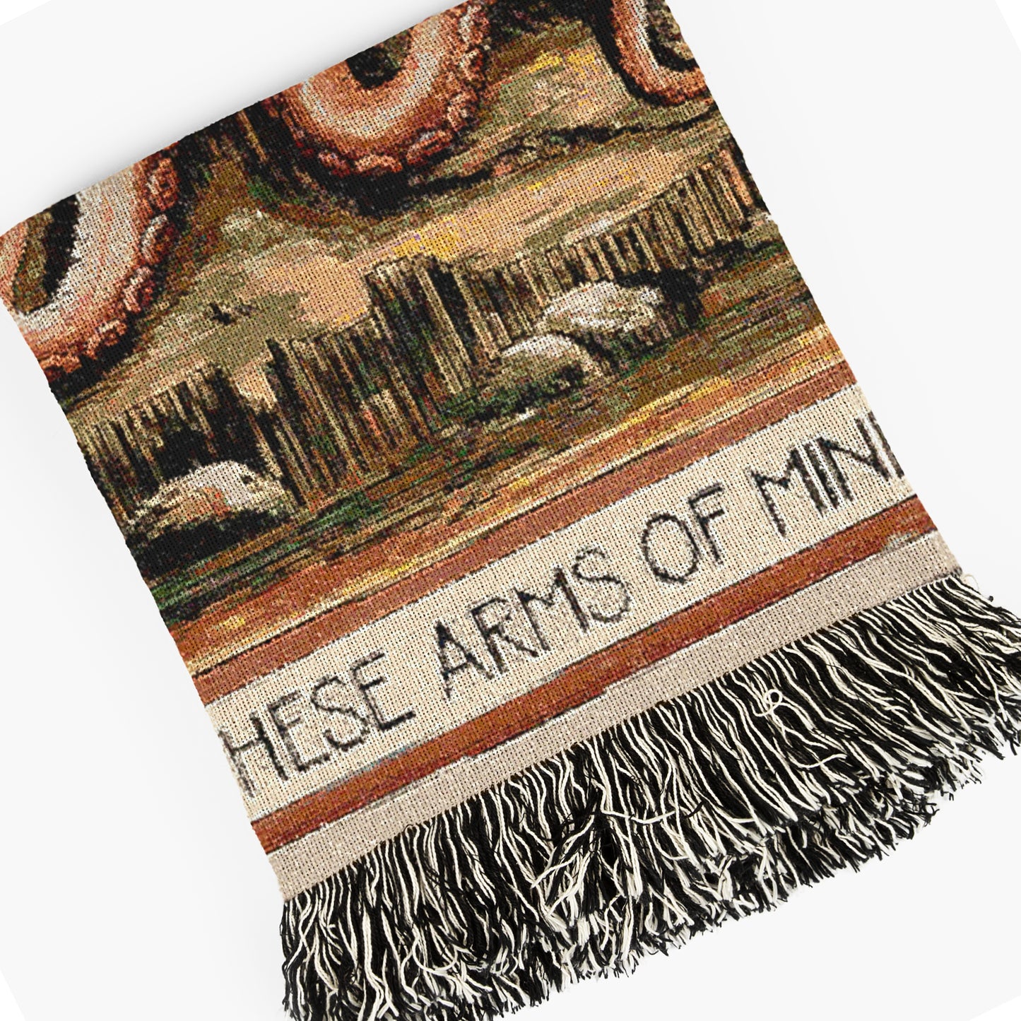 These Arms Of Mine, Moody Vintage Octopus and Moon Woven Cotton Blanket