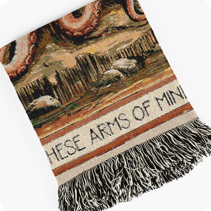 These Arms Of Mine, Moody Vintage Octopus and Moon Woven Cotton Blanket