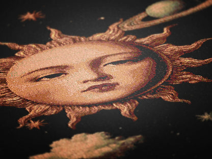 Celestial Sun And Moon Woven Blanket, Boho Whimsical Tapestry Throw, Mystical Whimsigoth Throw, Cozy Bohemian Home Decor Gift