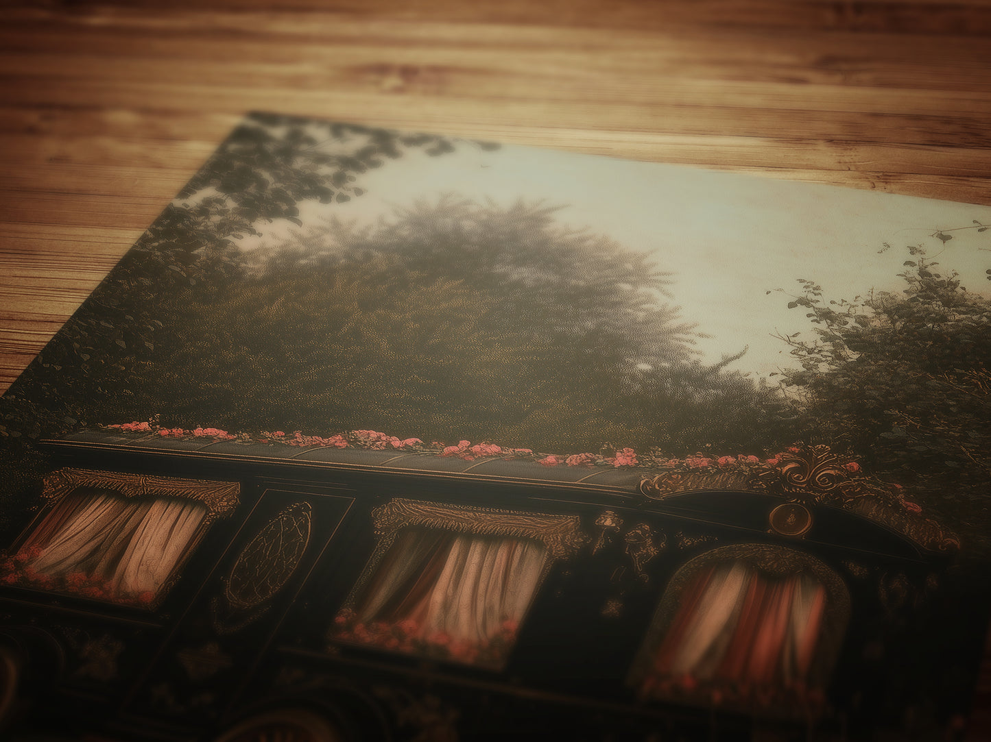 Victorian Floral Gypsy Caravan Art, Antique Witchy Vardo Vanlifers Decor, Whimsigoth Decor Print, Dark Academia Decor, Vintage Posters Van