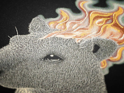 This is Fine, Capybara On Fire, Funny Tapestry, Woven Wall Art, Surreal Cozy Dark Humour Woven Large Tapestry, Meme Throw Blanket