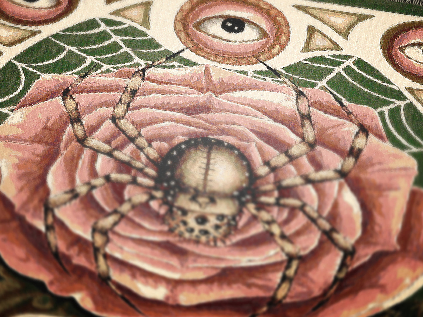 I Only Have Eyes For You, Creepy Cute Victorian Gothy Spider On A Rose Blanket, Vintage Spooky Dark Cottagecore Jacquard Throw Tapestry