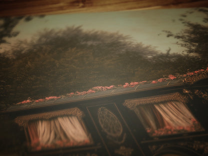 Victorian Floral Gypsy Caravan Art, Antique Witchy Vardo Vanlifers Decor, Whimsigoth Decor Print, Dark Academia Decor, Vintage Posters Van