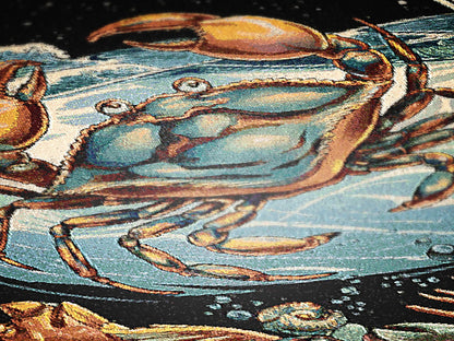Art Nouveau Zodiac Cancer Woven Fringe Blanket