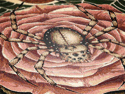 I Only Have Eyes For You, Creepy Cute Victorian Gothy Spider On A Rose Blanket, Vintage Spooky Dark Cottagecore Jacquard Throw Tapestry